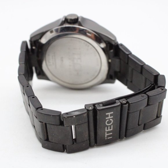 ITech Digital Watch Mens Black Tone Stainless Steel Classic Black Dial For Parts - Picture 7 of 8